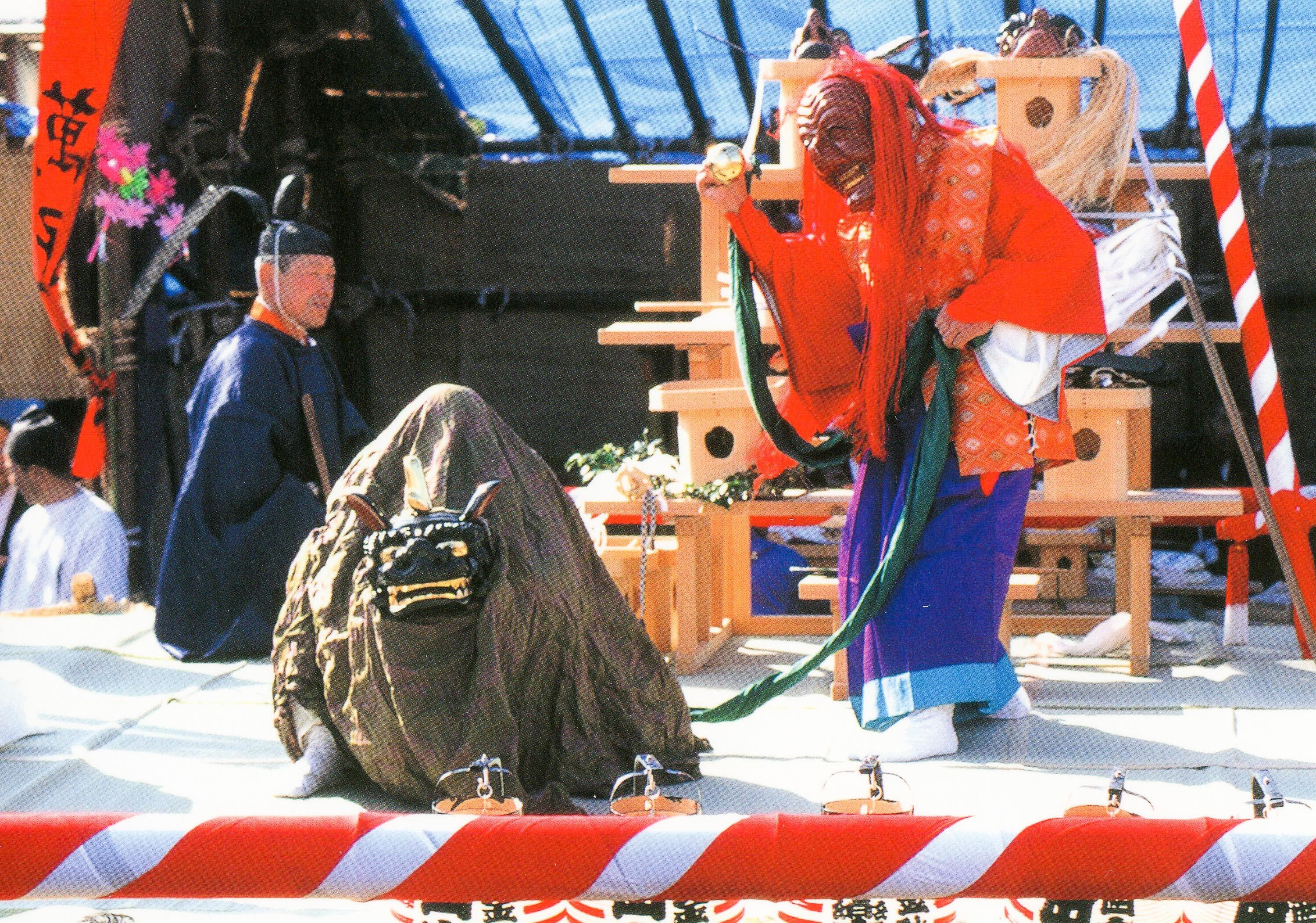 ポストカード 西金砂神社田楽舞＆面 | YagiPhoto -ヤギ写真工房