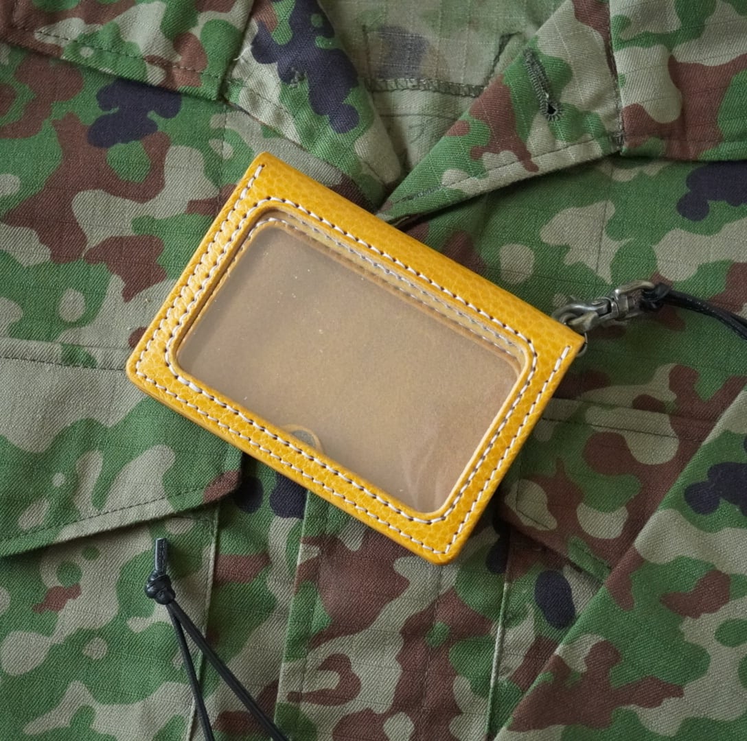 即納品】自衛隊用の身分証ケース mbc-02 シボ革 イエロー | kankula