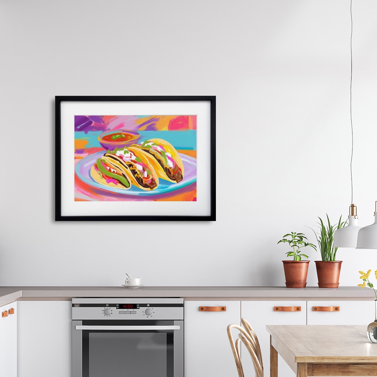 special tacos｜タコスをカラフルに抽象表現したポップアートポスター｜モダンインテリアに映えるユニークデザイン｜日本製アートA4ポスター