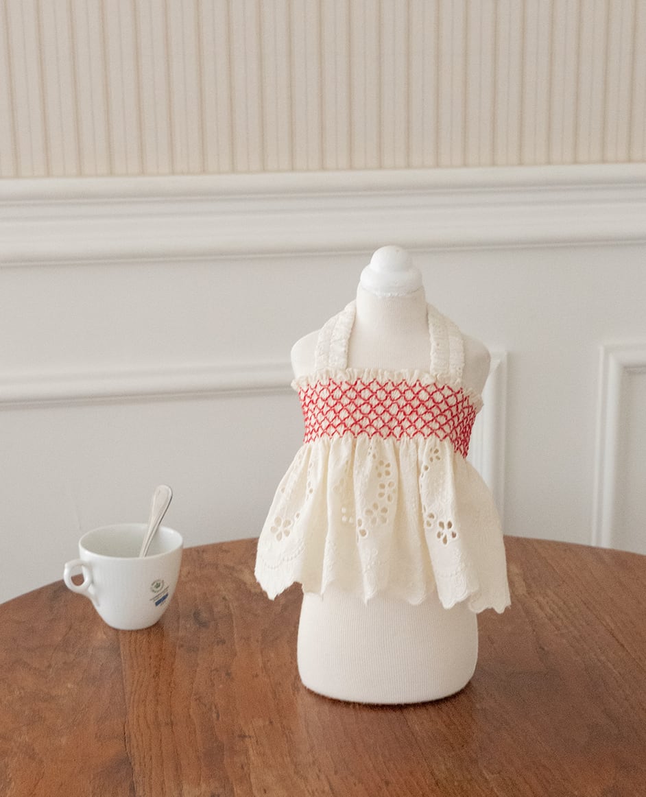 予約【eomuk】Punching Eyelet Sun Dress