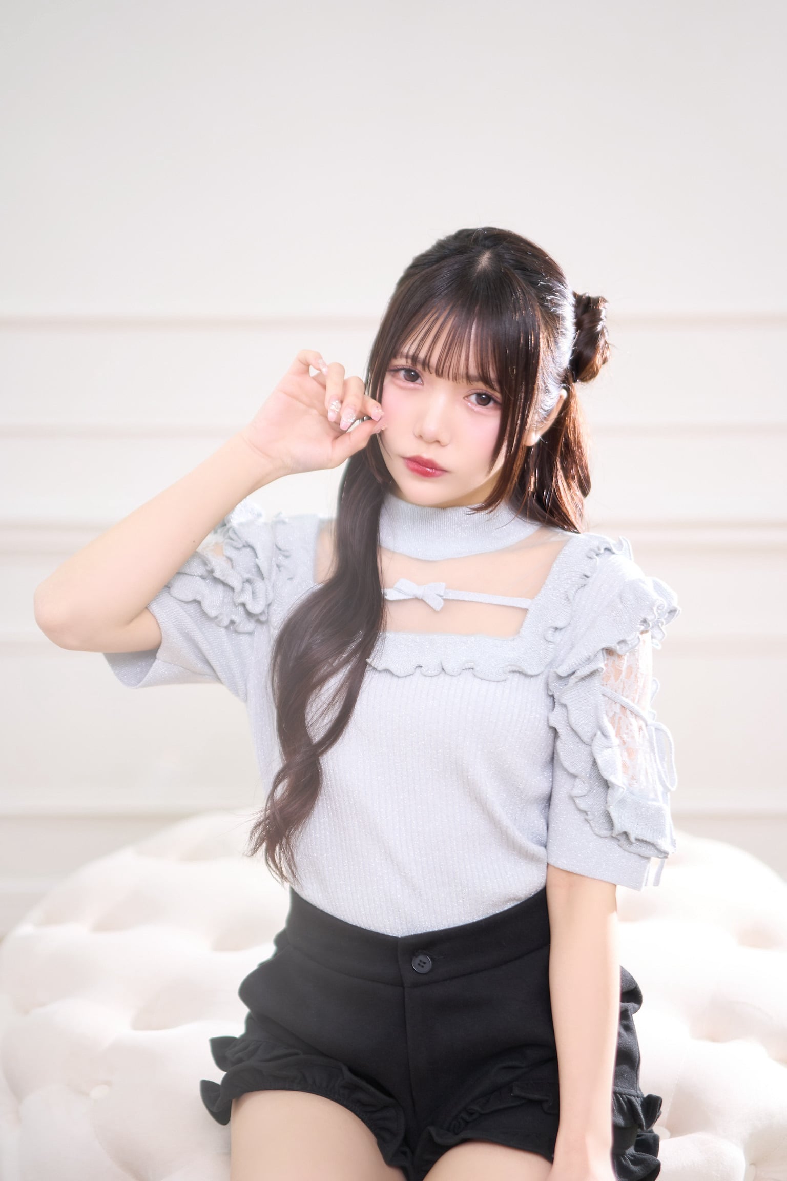 きらきらフリルサマーニット