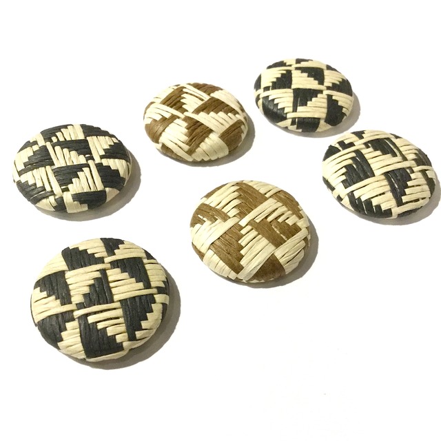 ラタン風ペーパークラフトカボション-風車柄