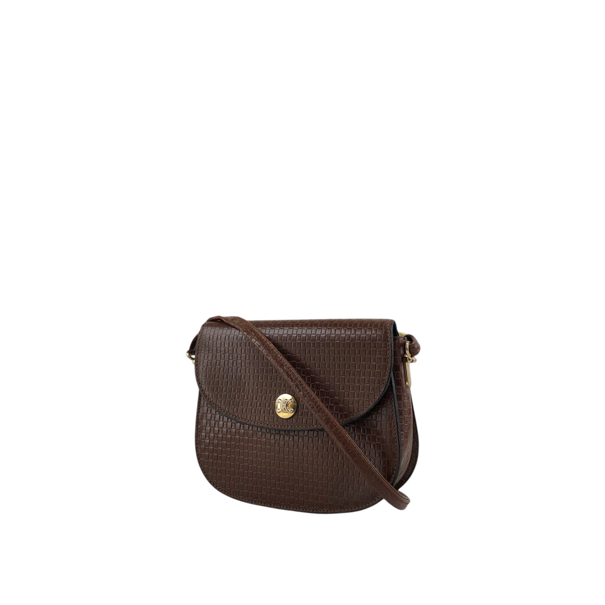 CELINE セリーヌ ショルダーバッグ ブラウン トリオンフ レザー ミニ