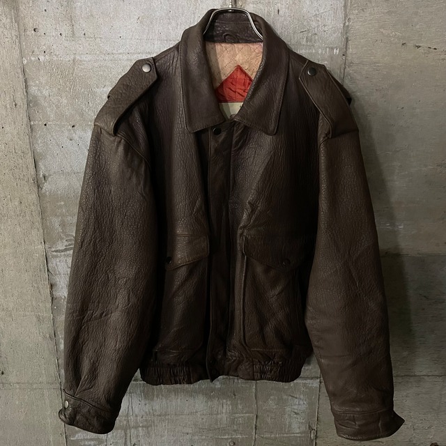 〖EURO_vintage〗A-2 made in France Lambleather blouson jacket/a-2 フランス製 羊革 ラムレサー ブルゾン ジャケット/lsize/#0412