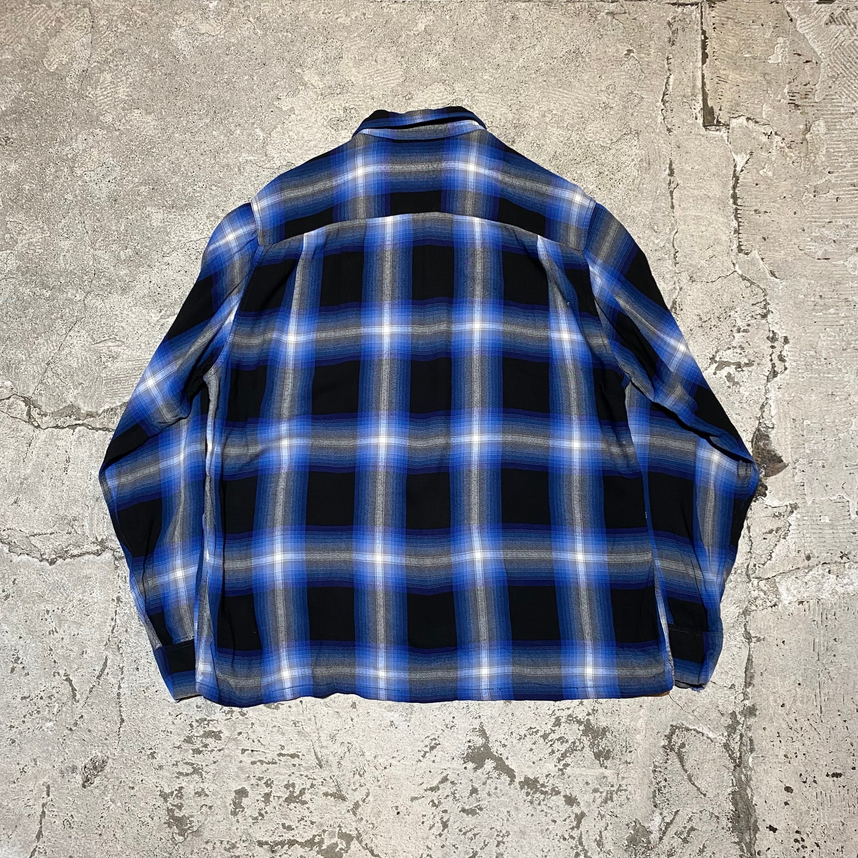 【80s】 タウンクラフト　オンブレチェックシャツジャケット　グリーン