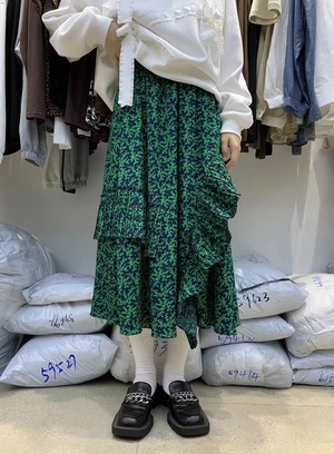 フラワープリントプリーツスカート　AJ1365-9929