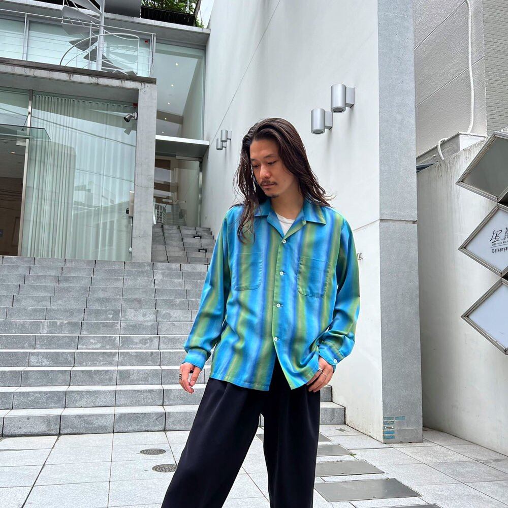 Sears] Vintage Loop Collar Stripe Shirt [1960s-] Vintage L/S Open