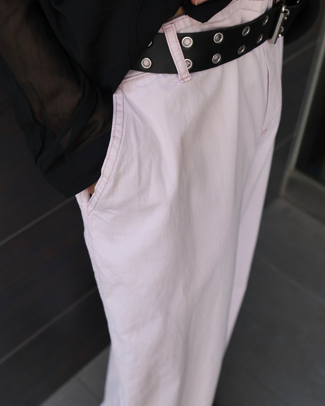 Colored wide denim pants