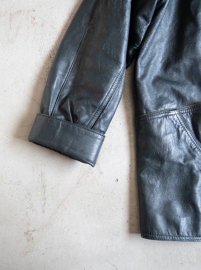 unknown 1980s Leather diamond pattern jacket
