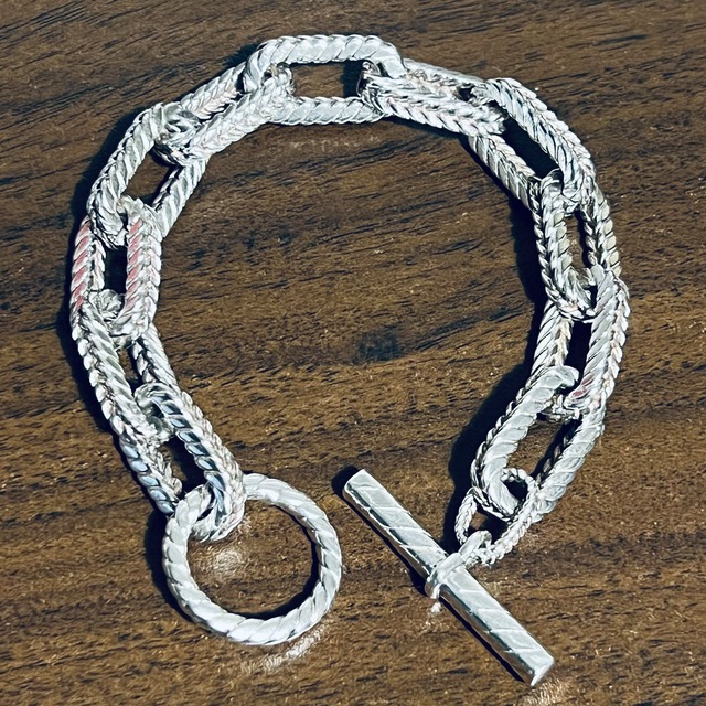 VINTAGE TIFFANY & CO. Textured Chain Toggle Bracelet Sterling Silver | ヴィンテージ ティファニー テクスチャード チェーン トグル ブレスレット スターリング シルバー