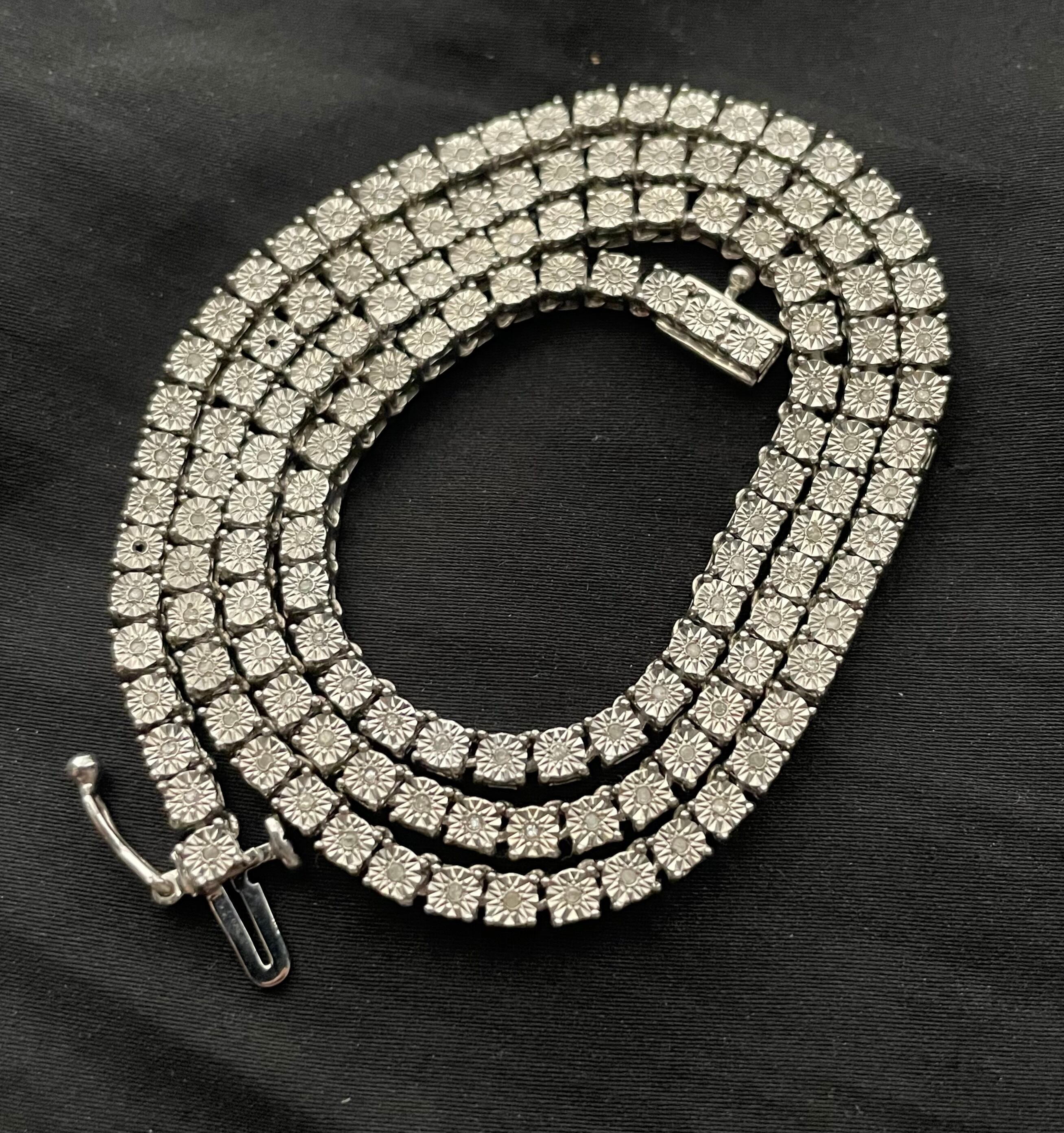 モアサナイト テニスネックレス 2mm 50cm シルバー925 【楽天市場