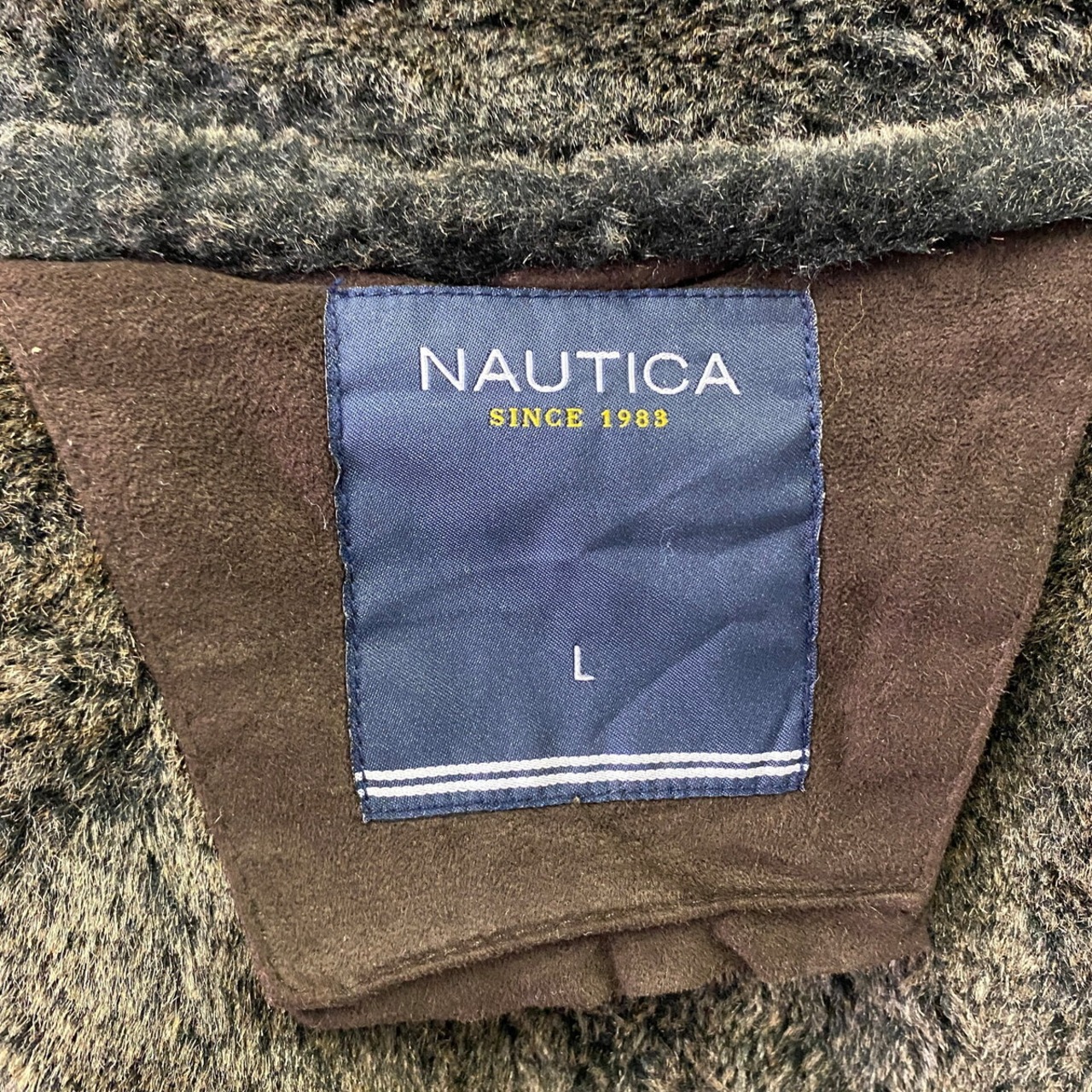 NAUTICA ノーティカ フェイクムートン ジャケット メンズL 古着 