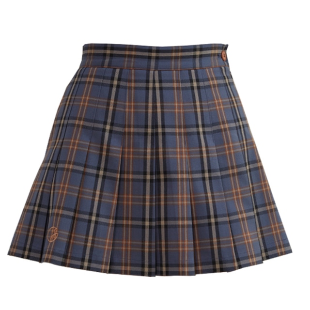 Girlish check skirt (Blue)