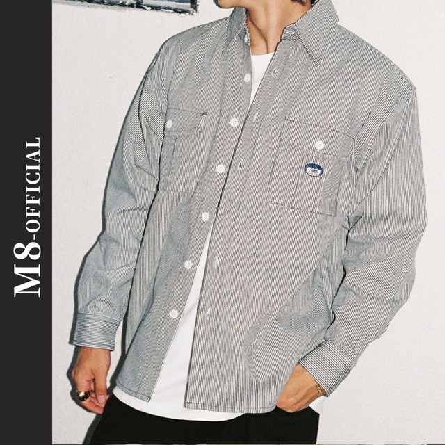 striped long sleeves shirt M0533