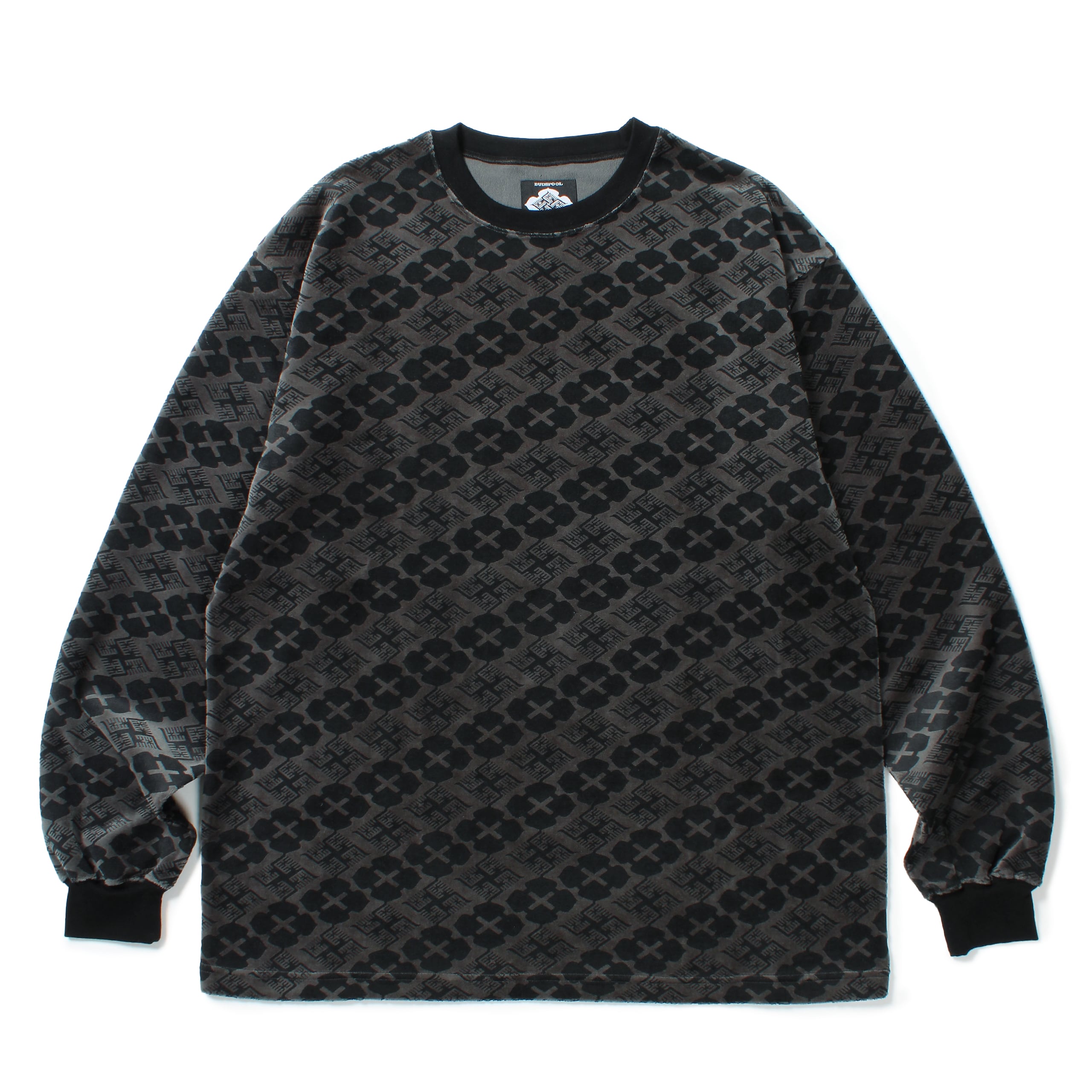 GAKKIN × BUDSPOOL 花罰家紋 VELOUR L/S TEE | APHRODITEGANG HOLDINGS