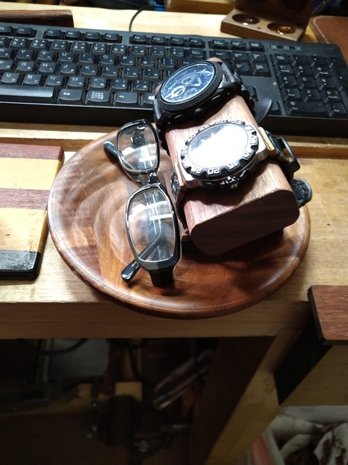 オーダー商品 時計スタンド付き眼鏡スタンド