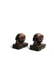 "SKULL AND BOOK" BOOK ENDS