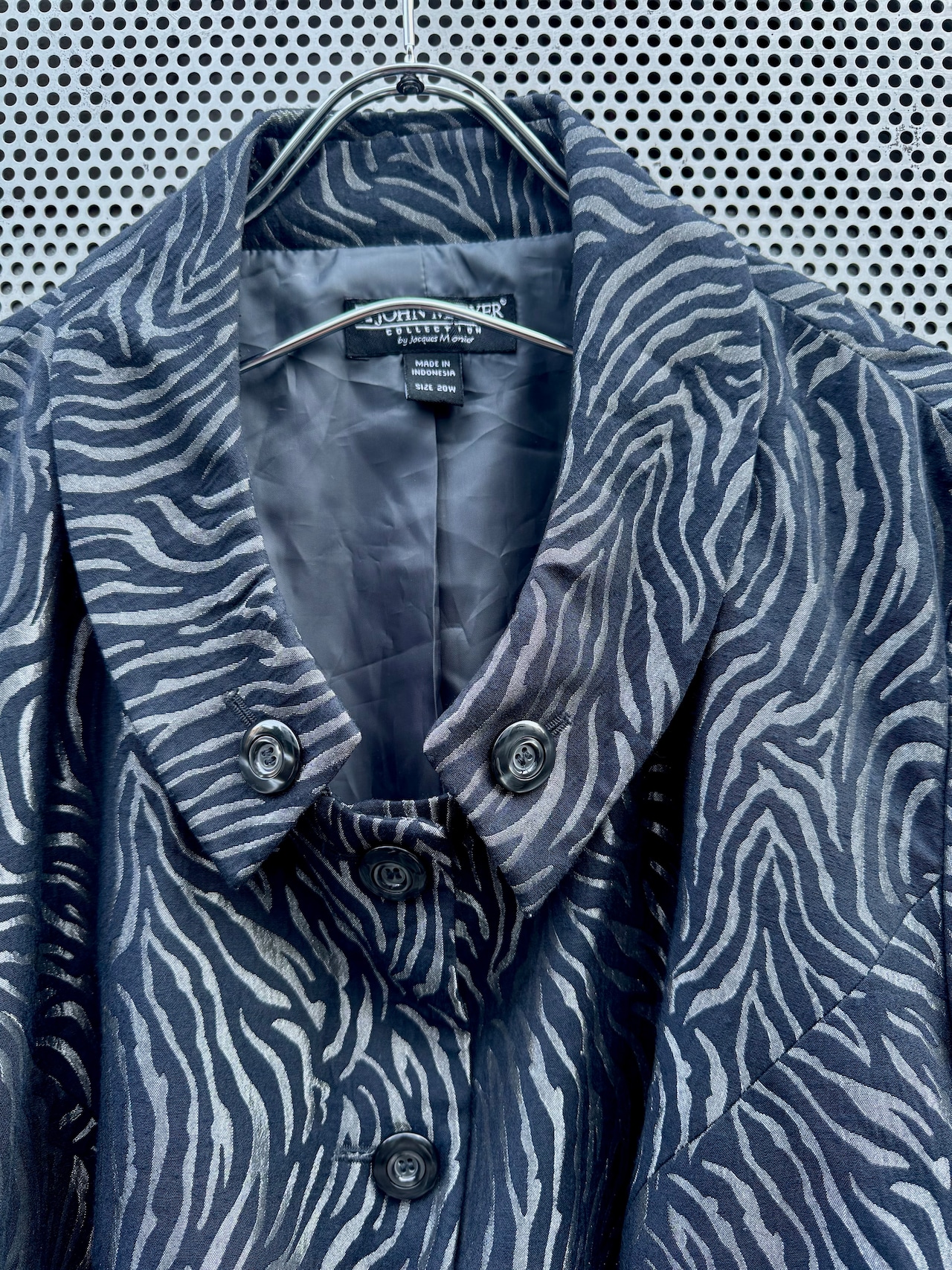 zebra pattern design wide jacket / ゼブラ柄ワイドジャケット【USED/古着】 | usunoro