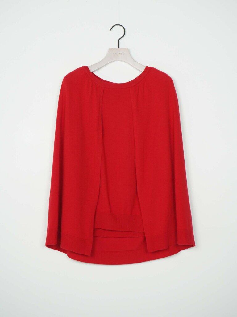 【12/中旬〜下旬入荷次第お届けのご予約】 CHIGNON/シニヨン ケープレイヤードニットPO 9266-753GS