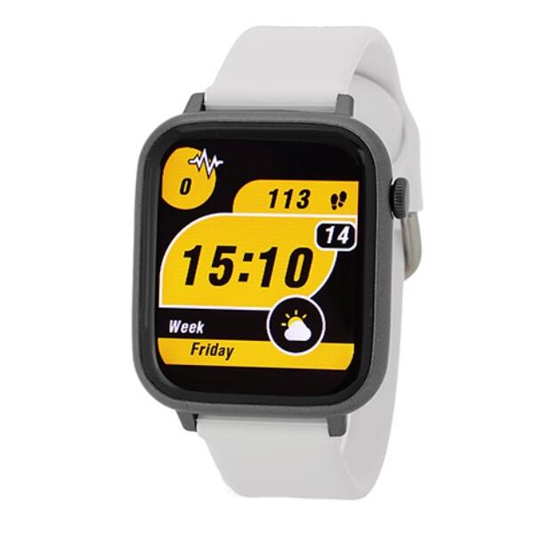 J-AXIS スマートウォッチ 液状タッチ 多機能 アラーム 心拍測定 電話着信 アプリ連携 グレー CS4A0001-GY