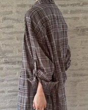 ブラウンチェック オーバーサイズシャツ