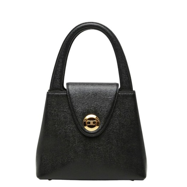 ジバンシー ヴィンテージ ロゴ ハンドバッグ ブラック レザー レディース Givenchy 【中古】