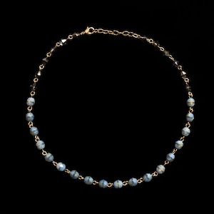 Blue & mirror beads necklace