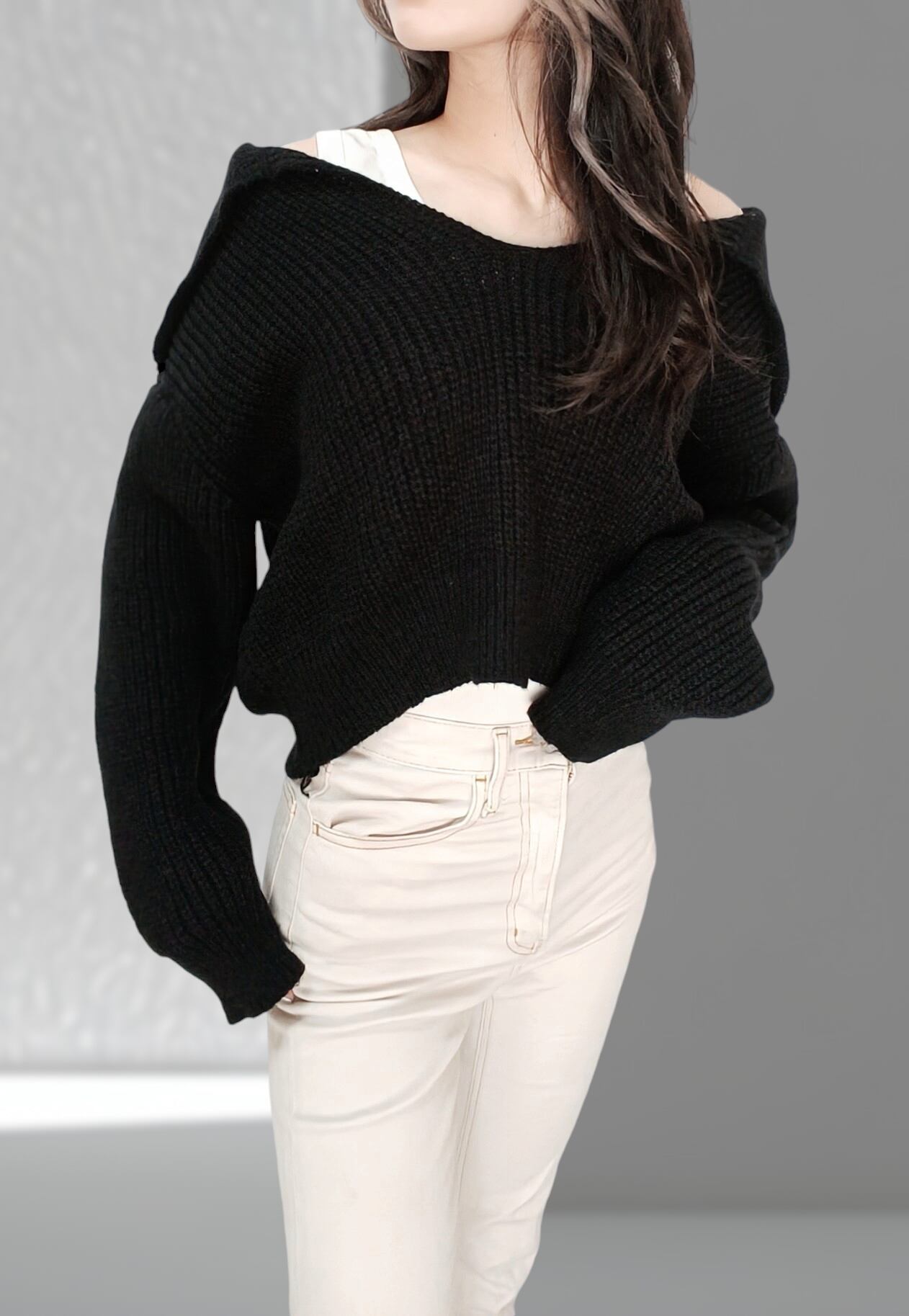 秋冬キャミソールセット Vネックセーター