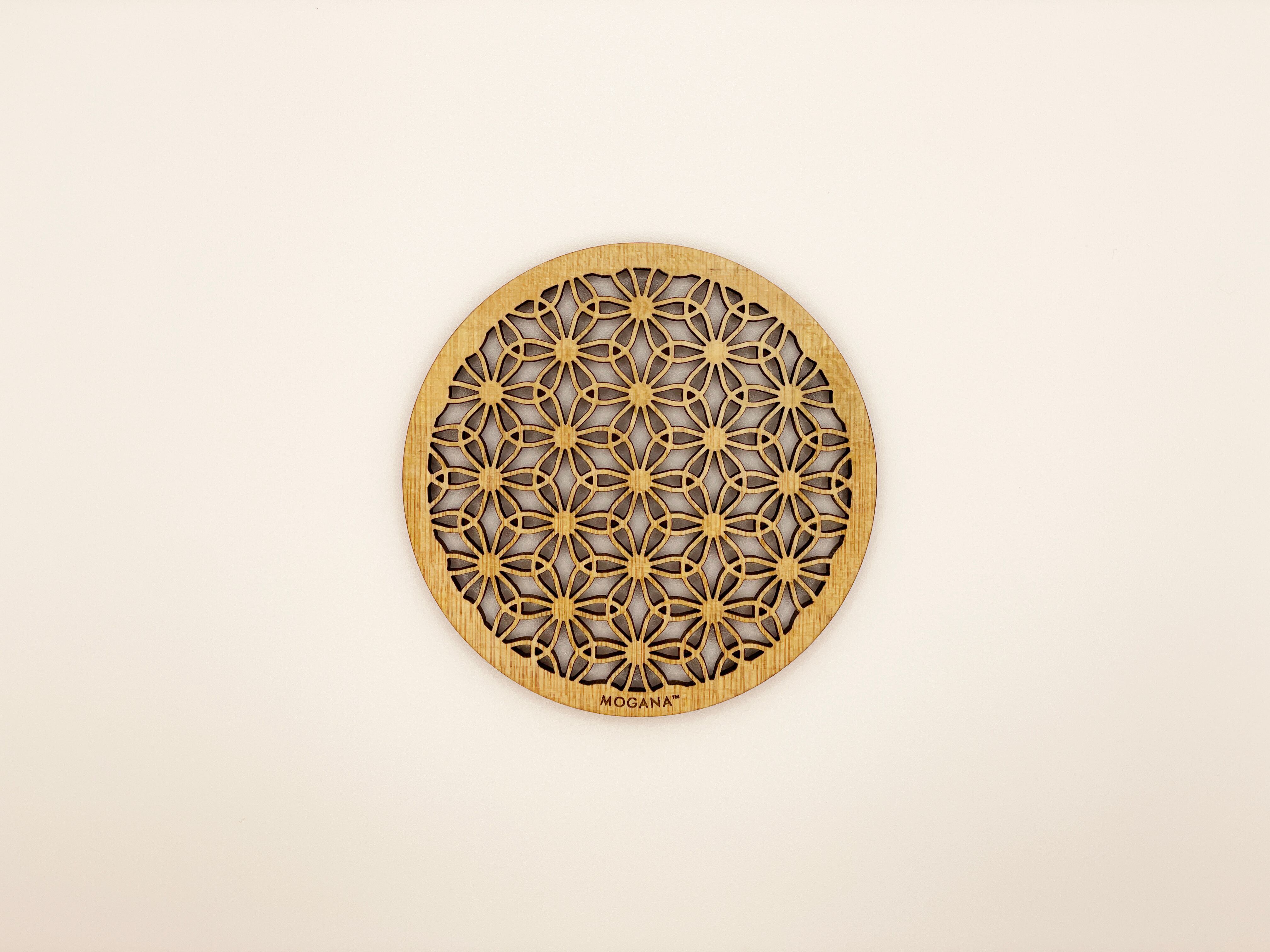 輪違い麻の葉（わちがいあさのは）】天然木和柄コースター | MOGANA™️