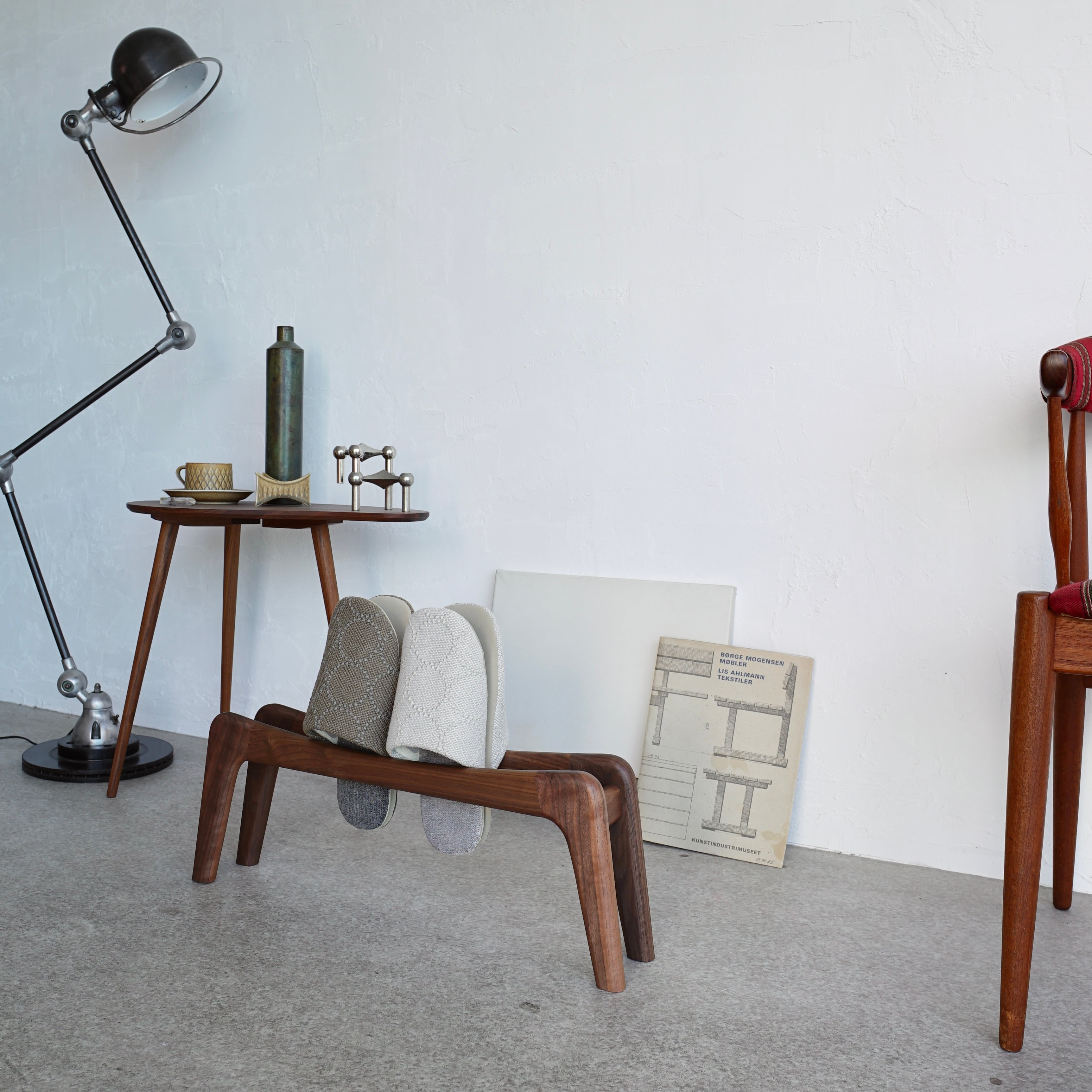 スリッパラック ウォールナット無垢 SLIPPER RACK 木製 収納 玄関