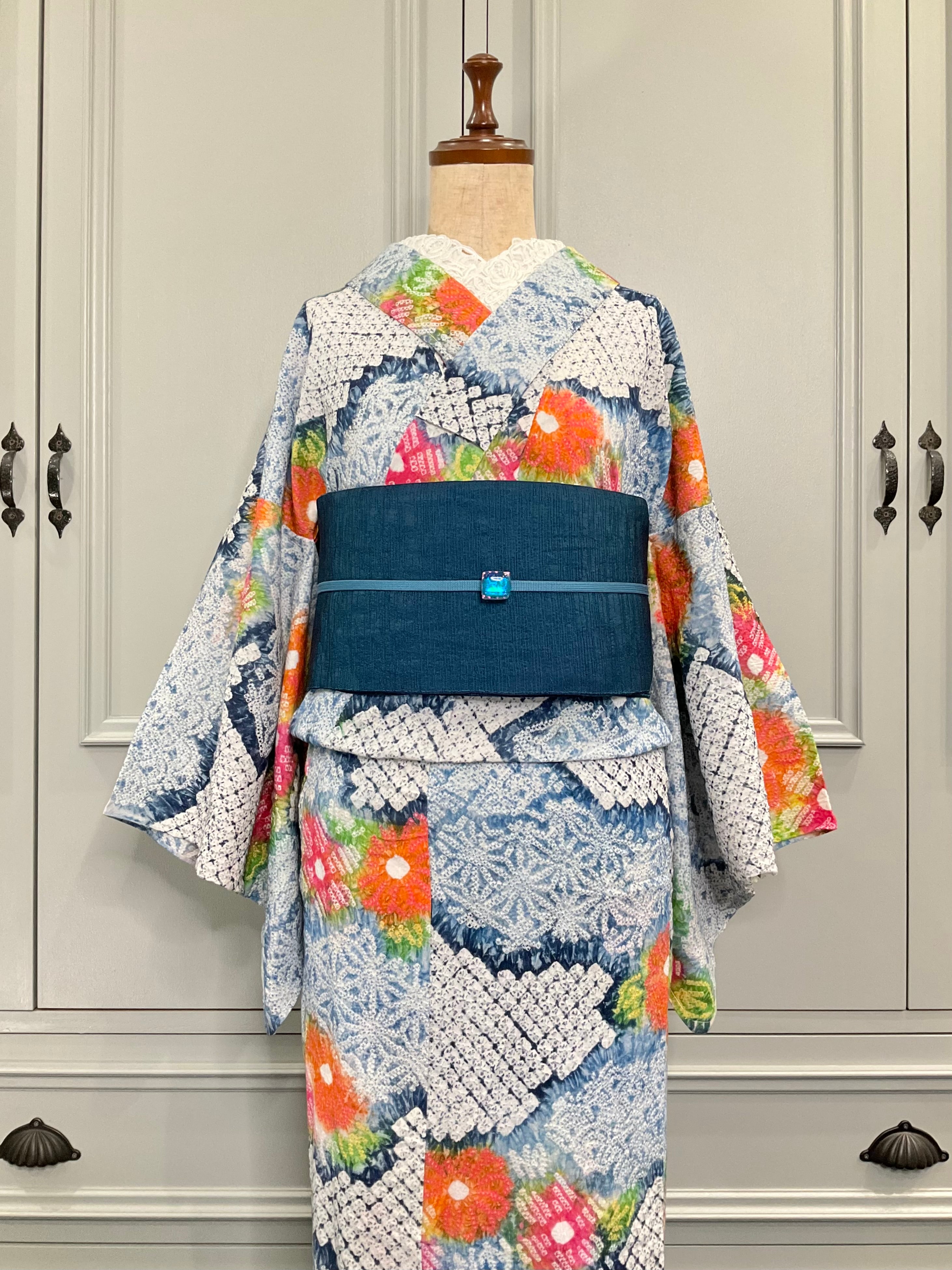 有松鳴海絞り浴衣*カラフルな日常 0878 | kimono tento 有松鳴海絞り浴衣*カラフルな日常 0878 | kimono tento