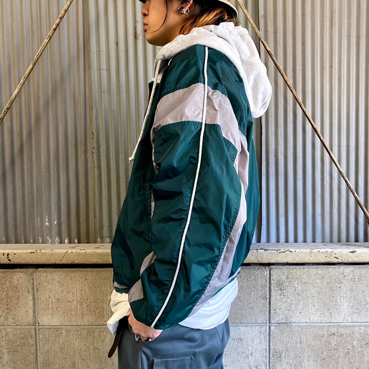 90年代 NIKE ナイキ ビッグスウォッシュロゴ ナイロン×スウェット 