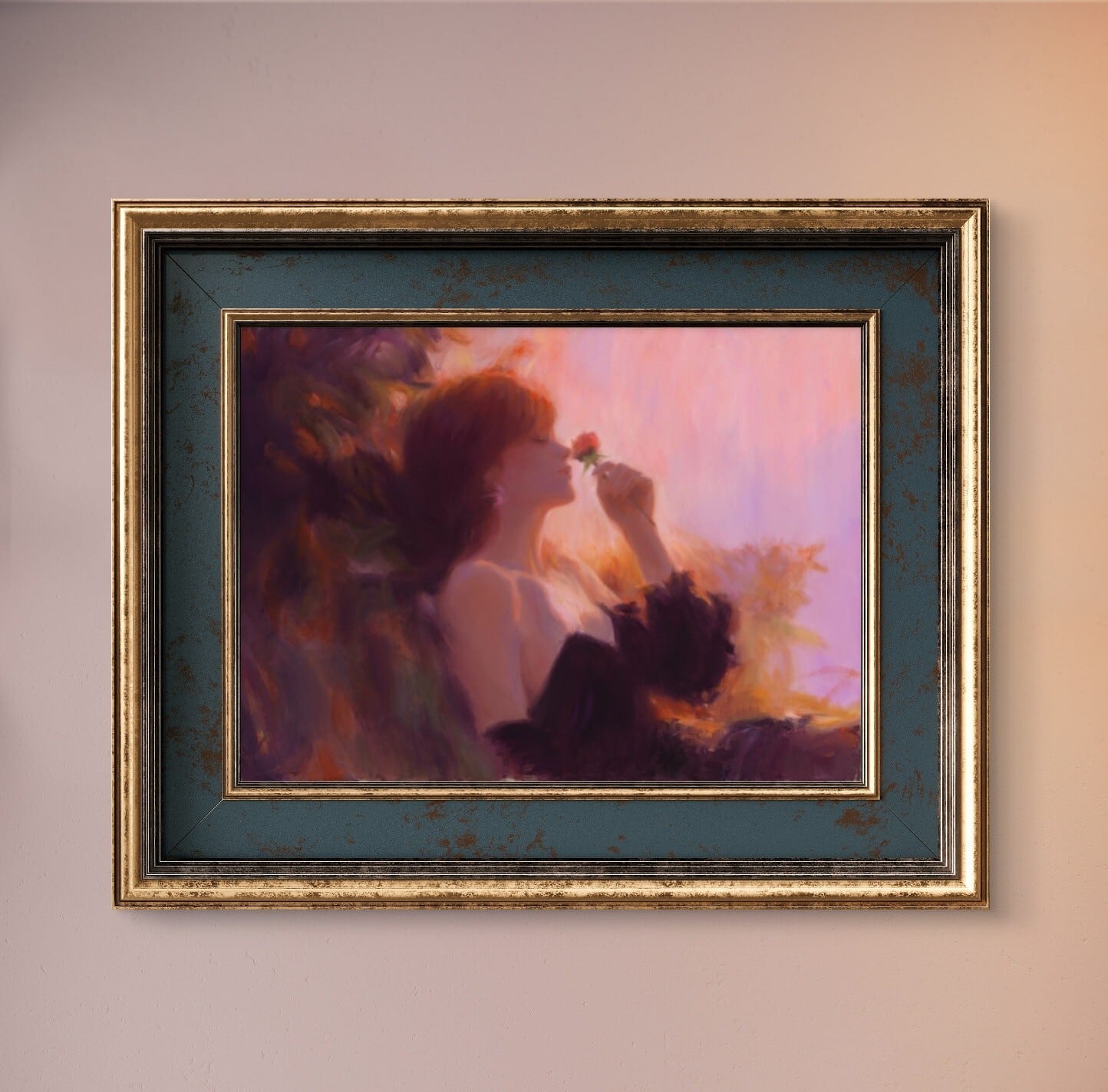 肉筆油彩画 写実画 窓辺の少女 Oil painting | kuguiart