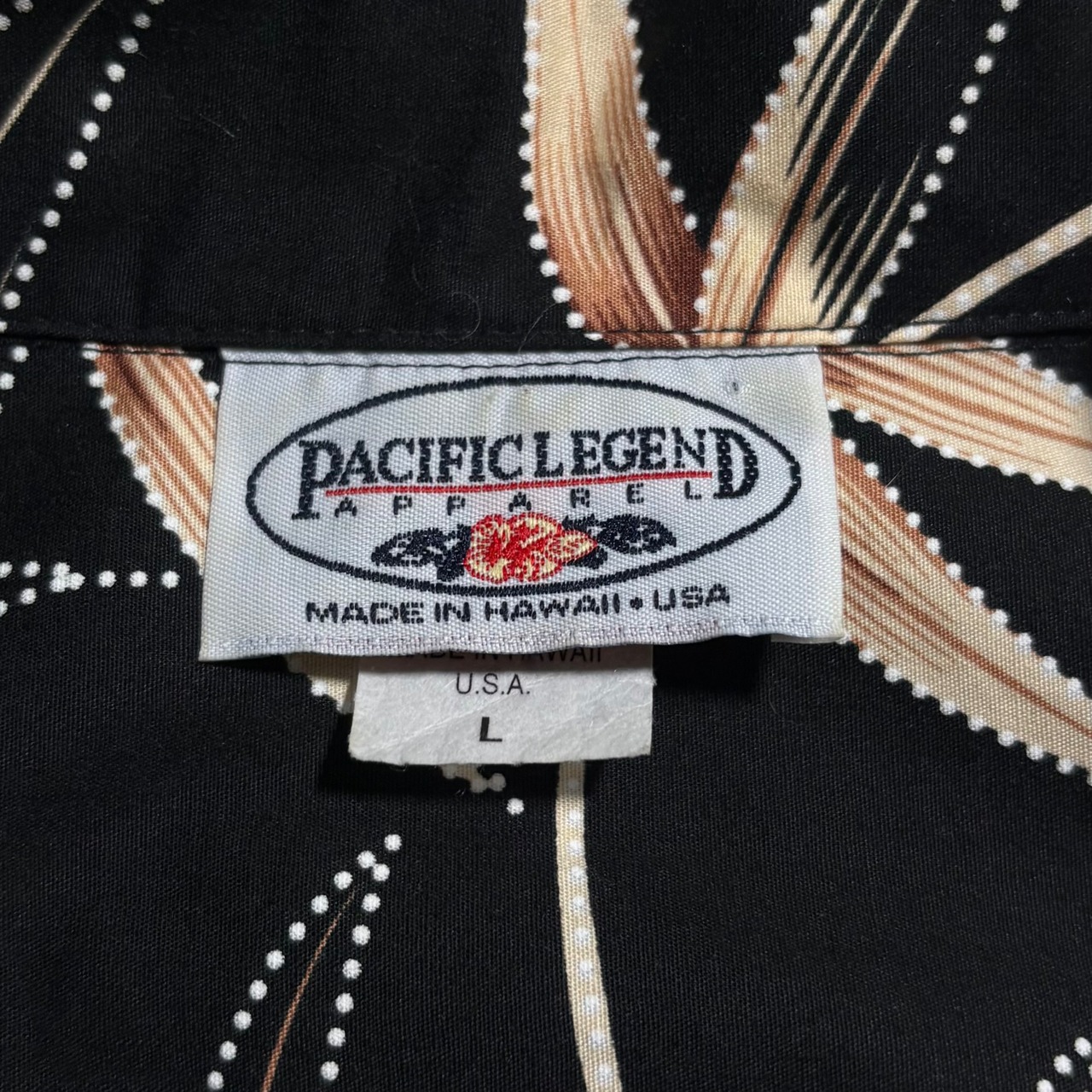 Made in USA black cotton hawaiian shirt