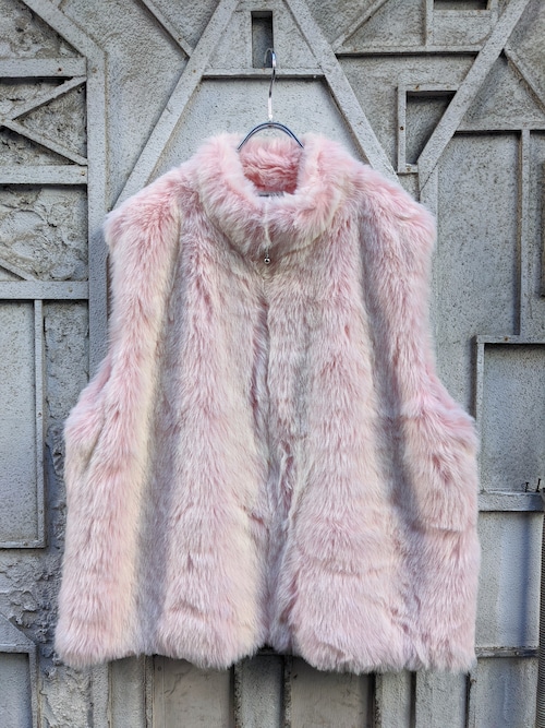 "PASTEL PINK" fake fur vest