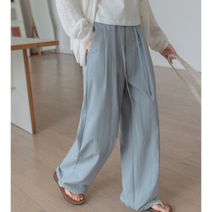 pleated wide straight pants