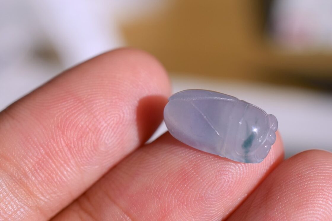 R23-123 ゼミ 宝石質 薄ラベンダー 飄藍花 ミャンマー産 天然 A貨 雫 