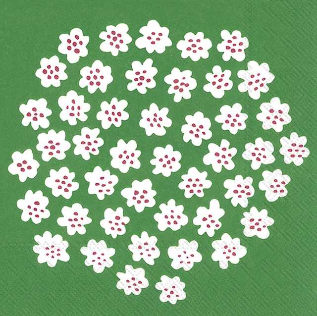 【marimekko】バラ売り2枚 ランチサイズ ペーパーナプキン PUKETTI グリーン