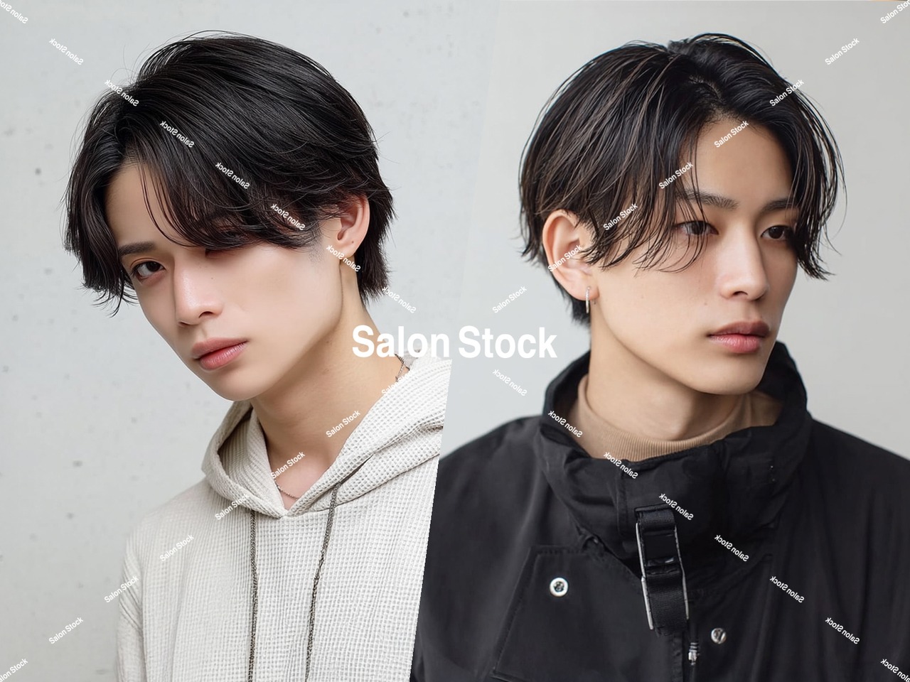 【メンズ】2面センターパート