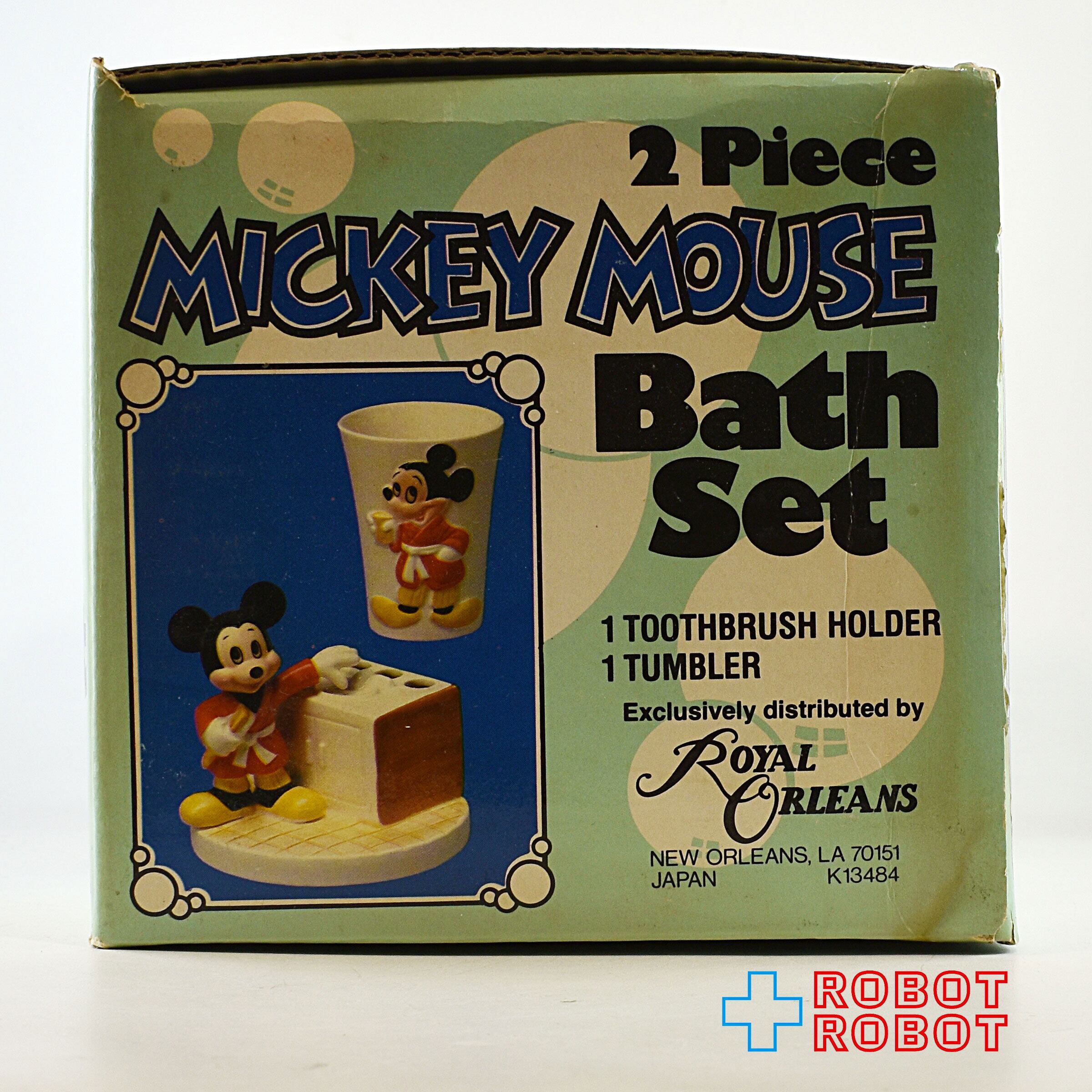ディズニー ミッキーマウス バスセット 陶器製 歯ブラシ立て＆カップ