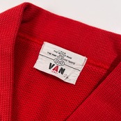 70s 80s 当時物 VAN JAC ヴァンヂャケット レタード ワッペン ニット カーディガン サイズ M /赤/レッド/ビンテージ/男女でも