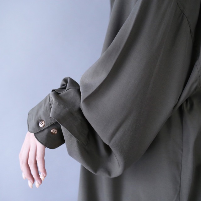 "刺繍" collar and fry-front minimal mode design loose shirt