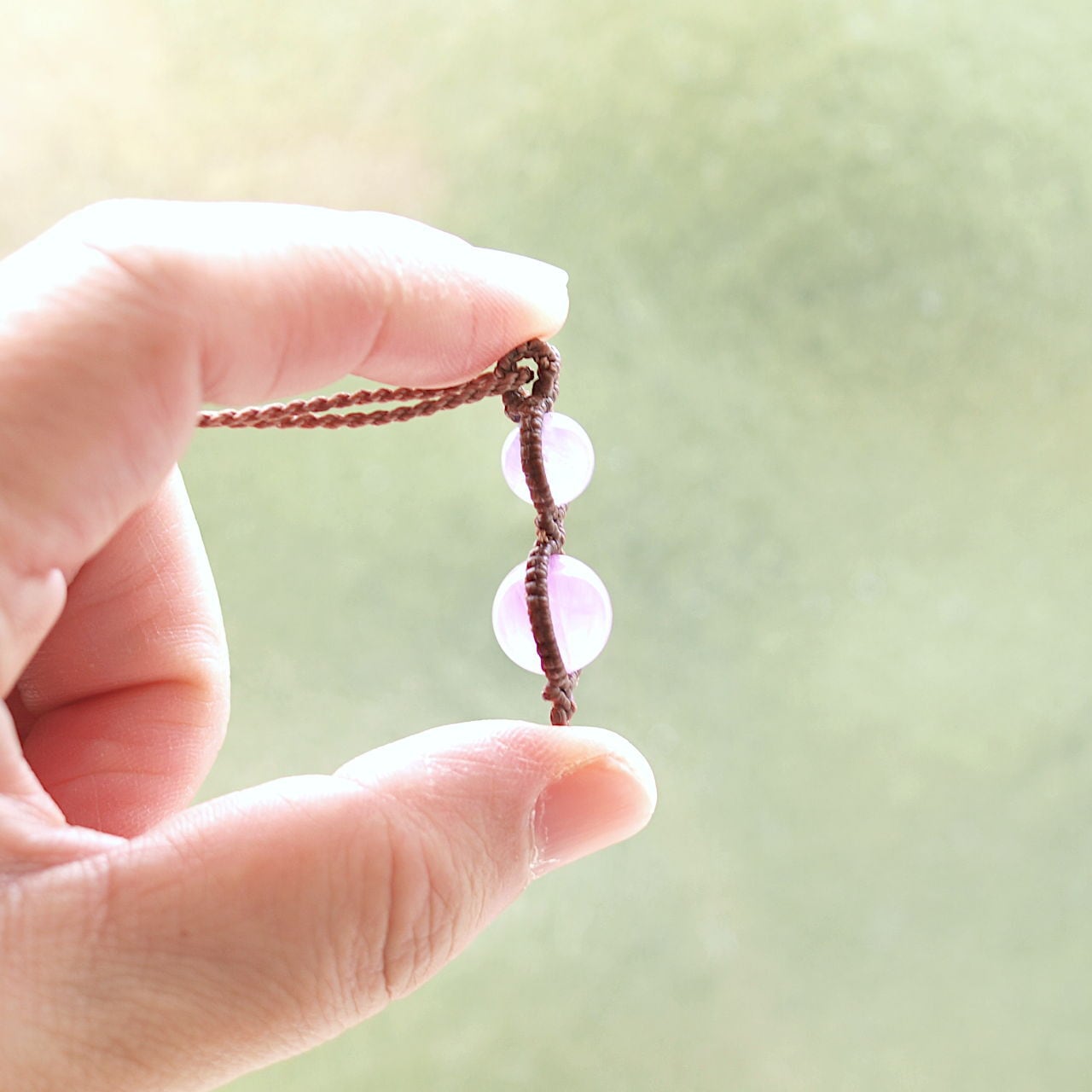 限定】ライトカラーアメジスト8ミリ＋高品質クンツァイト10ミリ玉を