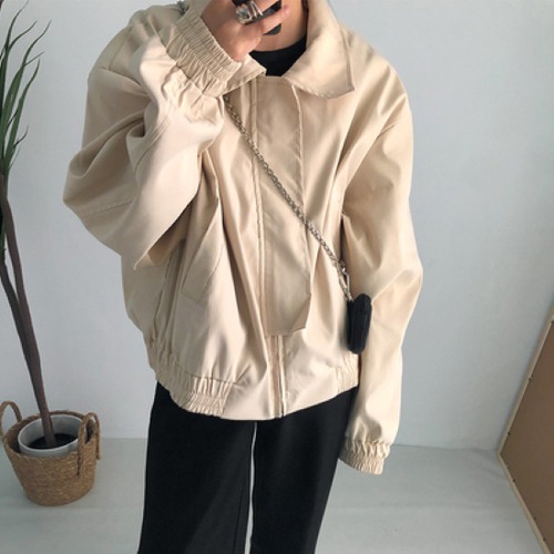 ジャケット レディース アウター 羽織 長袖ジャケット カジュアルジャケット 襟あり 無地 ゆったり 体型カバー お出掛け おしゃれ カーキ ジッパー ジャケット レディース アウター