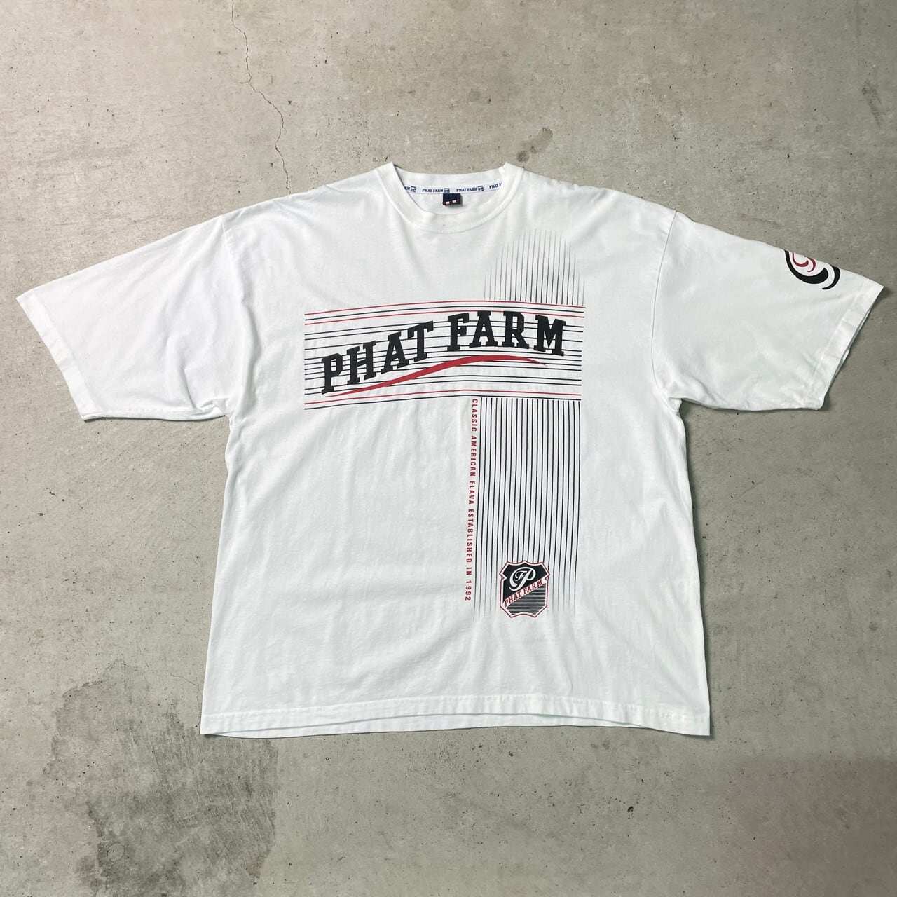 00年代 USA製 PHAT FARM ファットファーム ロゴプリントTシャツ メンズ ...