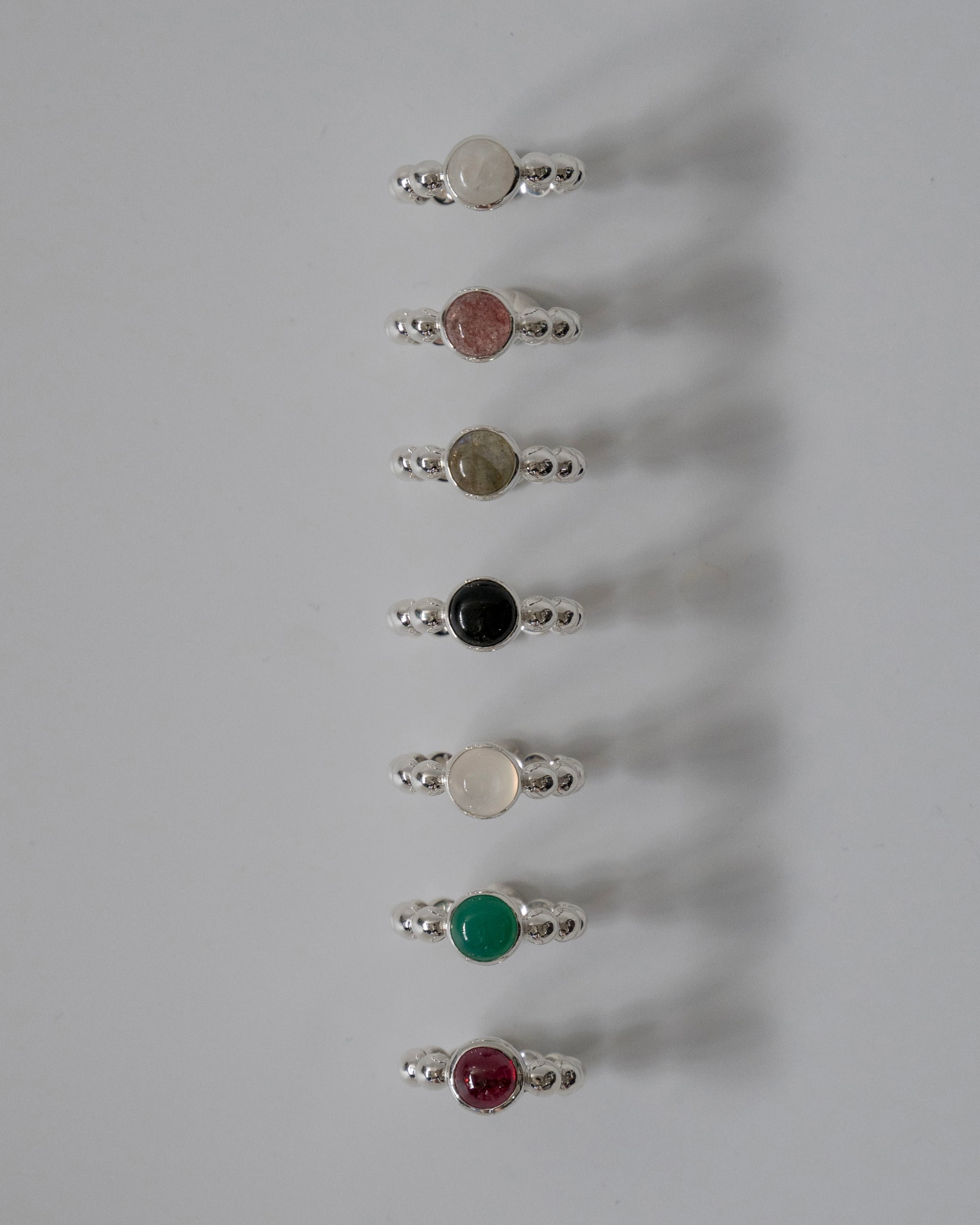 ball chain stone ring