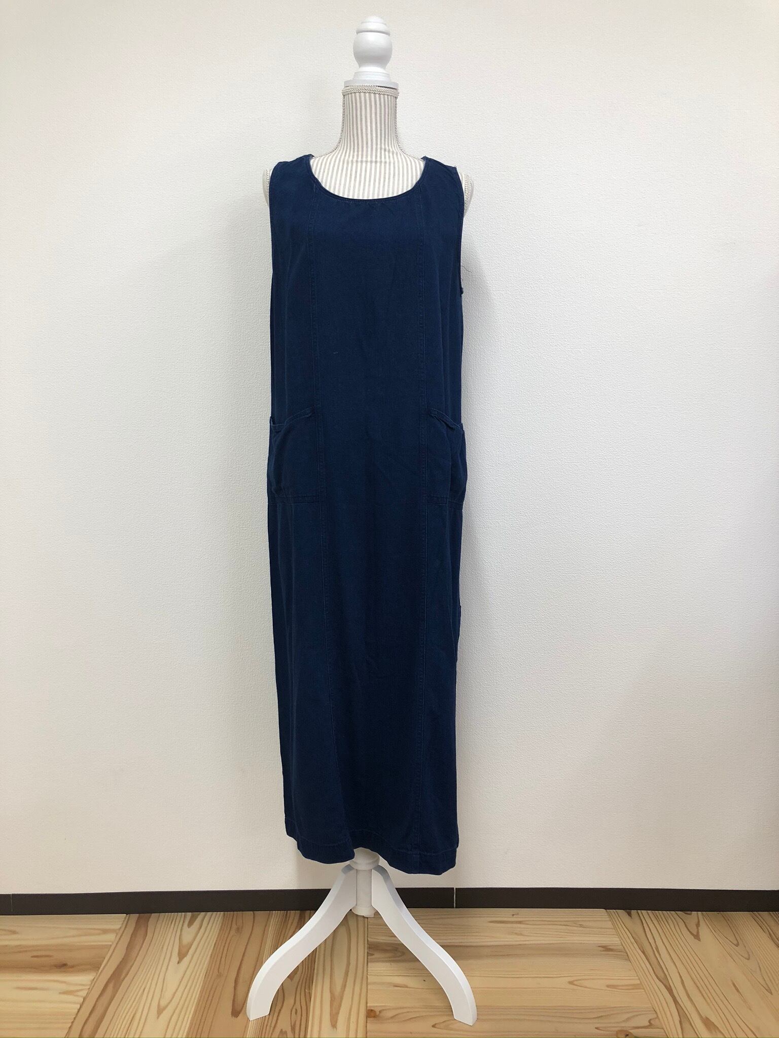 denim slit straight dress
