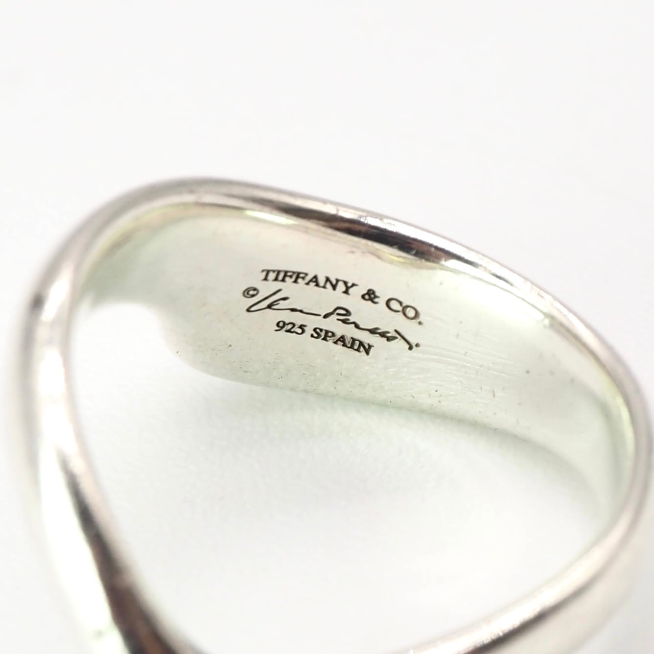 Tiffany&Co. 約9号 カーブドウェーブハートリング シルバー925
