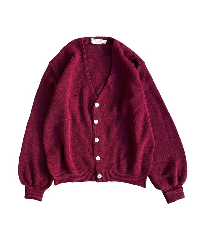 Vintage 60s Parker Alpaka knit cardigan -Burgundy-