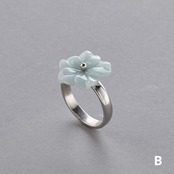 翡翠のお花リング SV flower A貨翡翠 jd_rg1838
